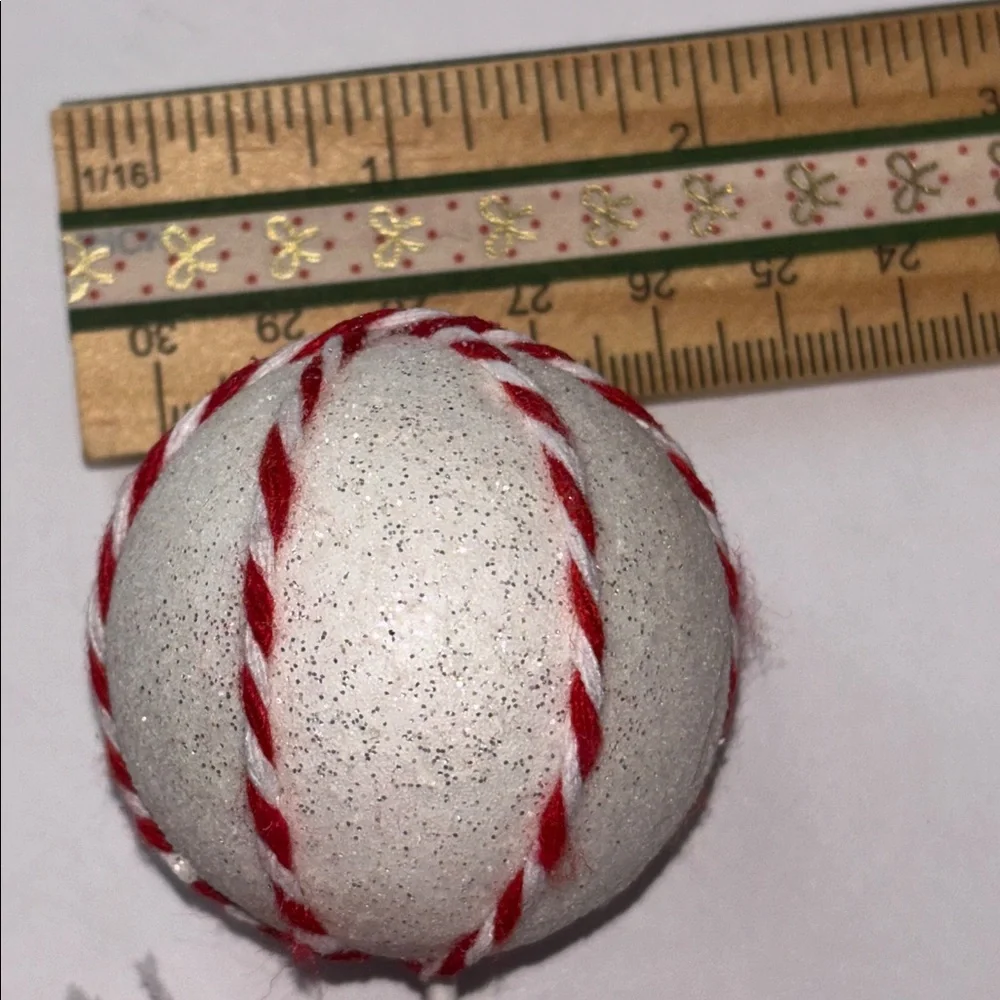 peppermint ball Christmas pick White and Red Ball Picks Set of 11 Candy Tree